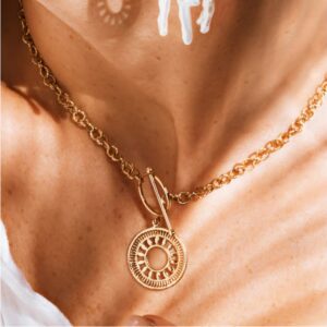 14K gouden mandala ketting met spirituele hanger